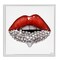 Stupell Industries Red Glam Lips with Gemstones Framed Giclee Art